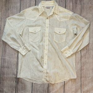 Vintage Montgomery Ward‎ Western Wear Pearl Snap Down Floral Print Shirt Mens L